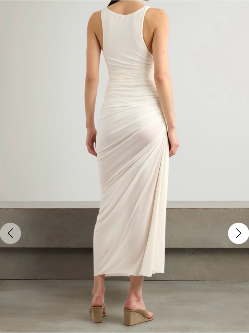 Alaïa Cream Scoop Neck Jersey Dress - Picture 3 of 6